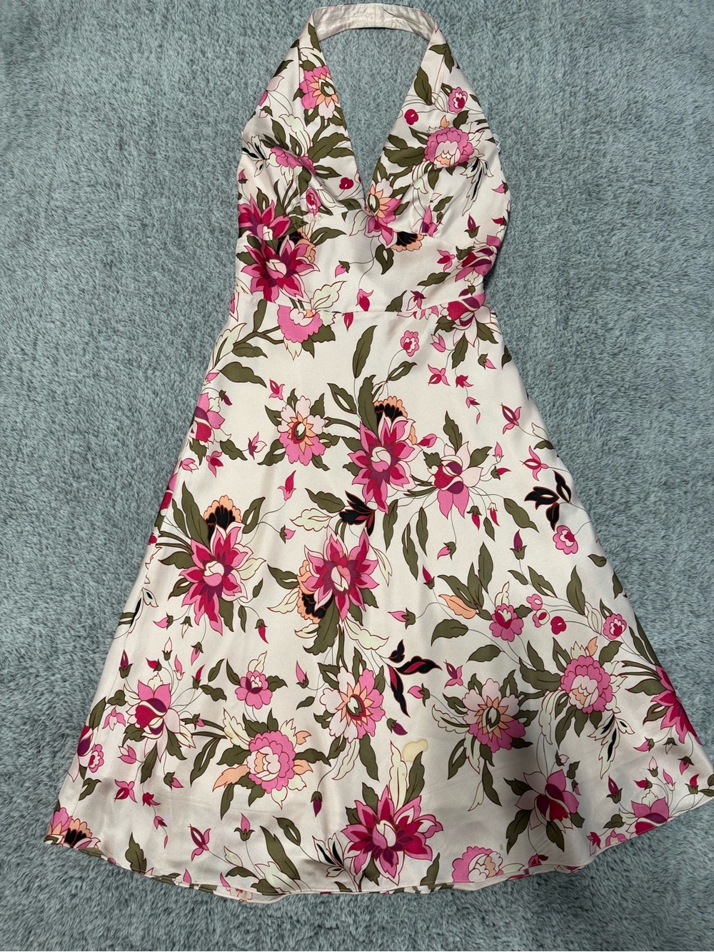 Laundry By Shelli Segal Pink Floral Halter-Neck Midi Dress - Picture 2 of 5